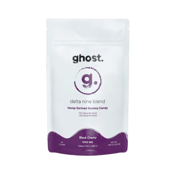 Black Cherry Delta 9 Ghost Gummies 1000mg | Premium Cannabis Edibles | Ghost Edibles