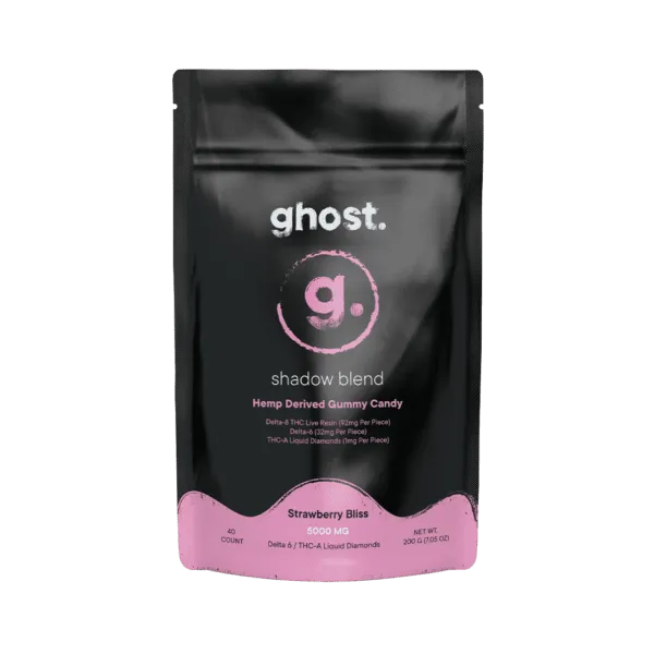Strawberry Bliss Shadow Blend Ghost Gummies 5000mg | Premium Cannabis Edibles | Ghost Edibles